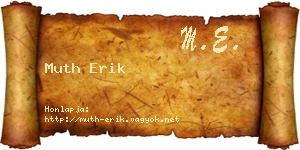 Muth Erik névjegykártya